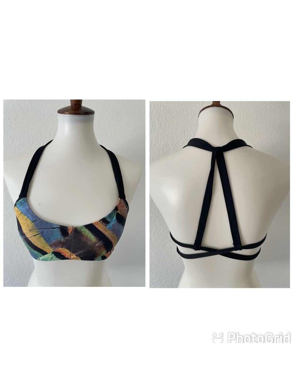 Gypsea Swim Bikini Top Multicolor Striped Swimwear Beach Outdoors